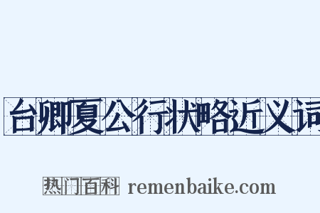 台卿夏公行状略近义词是什么意思的图片